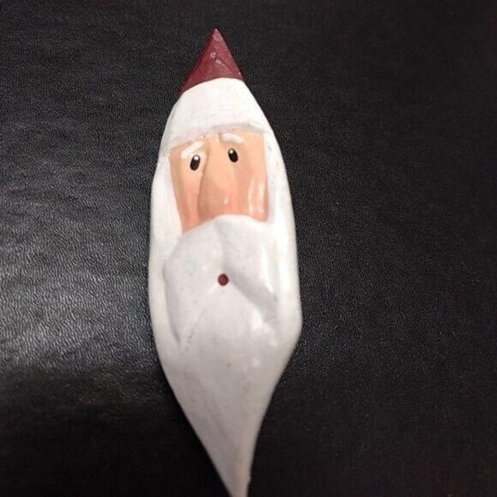 Vintage painted Santa Claus head brooch - Picture 2 of 8